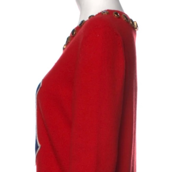 Authentic GUCCI Women's Crystal Embellished Sweater with NY Yankees™ patch - Picture 4 of 5